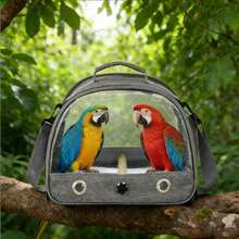 1pc Portable Large Parrot Cage: Comes With Travel Bag, Metal Tray And Mesh - Suitable For Carrying/Transporting African Grey Parrots, Eclectus Parrots And Other Medium To Large Birds - Multicolor - View 3