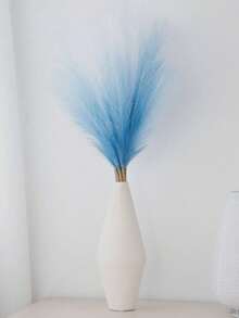 MEHELANY Rosa Künstliches Pampasgras, 25/12/6 Stücke Falsche Flauschige Stiele, Vasenfüllung für Hochzeit Boho Heimdekoration Geschenk - Farbverlauf blau - Übersicht 5