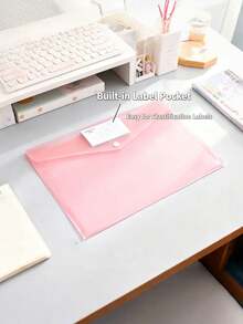 4/12PCS Classic Style A4 File Folders - Transparent PP Envelope Folders With Snap Closure, Thick High-Capacity Storage Pouches, Suitable For Students And Office Use, Professional Look, Streamlined Design, Durable Material, File Sleeves, Business Use - Thickened portfolio - View 3