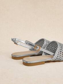 Rosivie Ladies Decoration Fashion Daily Travel Casual Slippers - Silver. - View 10