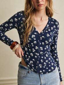 SHEIN French Vintage Cute Daily Commute Casual Vacation Elegant Ditsy ...