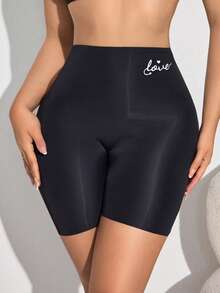 SuitURBody سروال ضيق مطبوع عليه حروف لتشكيل الساقين والتحكم في البطن ورفع المؤخرة وسروال أمان مضاد للانكشاف (1 قطعة) - الأسود - مشاهدة 6