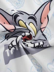 TOM & JERRY X SHEIN 男嬰字母卡通印花圓領居家連身衣 - 彩色 - 查看 5