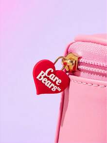 SHEIN X Care Bears 迷你熊圖案零錢包，壓克力吊飾鑰匙圈，PU拉鍊收納袋，適用耳機、硬幣、珠寶，可愛女孩日常隨身包飾品 - 粉色 - 查看 6