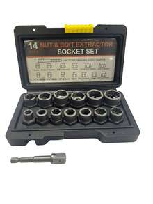 14PCS High Quality Industrial Grade Reverse Thread Nut Extractor, Reverse Thread Socket, Damaged Bolt & Nut Removal Tool Kit, Multiple Linkage Methods, Full Specifications, Easy Operation, Anti-Corrosion & Rust-Proof, High Temperature Forged Durable Material, Saving Rusted And Stuck Bolts And Nuts - multicolor - View 11