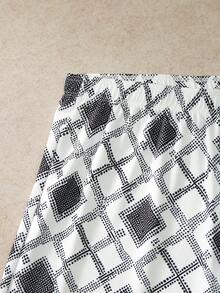 EverLounge Men's Lounge Shorts Black White Dot Diamond Grid Loose Sleep Boxers - Black and White - View 4