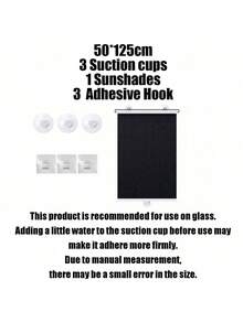 1 Set Blackout Roller Blind Includes 3 Suction Cups 3 Adhesive Hooks No Drill Retractable Sunshade Portable Curtain For Home Bathroom Kitchen Office - Sunshade Roller Blind - View 13