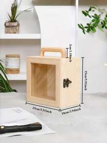 1pc Wooden Gift Box Creative Wedding Favor Storage Container With Handle Durable Portable Kraft Keepsake Organizer For Party Favor Jewelry Candy Decor Bridal Shower Engagement Anniversary Celebration - multicolor - View 8