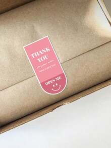 SHEIN 50/100/200 Piezas Etiquetas Adhesivas Rectangulares Lindas para Sellar Cajas de Regalo y Embalaje - Ver 6