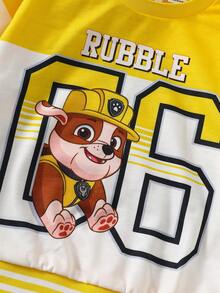 SHEIN | PAW Patrol 3件組小男孩運動休閒衛衣，紅/藍/黃球類運動元素結合主題角色圖案，運動風易搭配，適合秋冬 - 彩色 - 查看 4