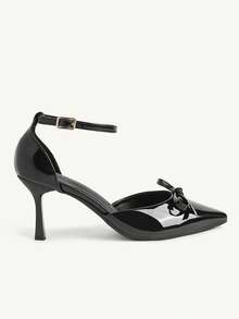 CUCCOO CHICEST Spitze Stiletto Schwarze Schleife Damen High Heels Schuhe Modisch Und Sexy Vier-Jahreszeiten Pendeln Täglich Vielseitig Einfach Damen Cut Out High Heels - Schwarz - Übersicht 9