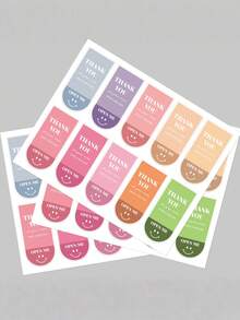 SHEIN 50/100/200 Piezas Etiquetas Adhesivas Rectangulares Lindas para Sellar Cajas de Regalo y Embalaje - Ver 3