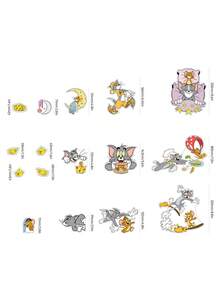 TOM & JERRY X SHEIN Cartoon Stickers, Suitable For Water Bottles, Mobile Phones, Protective Cases, Laptops, Skateboards, Refrigerators, Etc., Gifts - multicolor - View 3