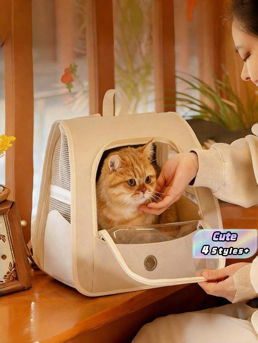 Tas ransel pembawa hewan peliharaan dengan berat 5,5 kg ke bawah, terbuat dari kain Oxford dengan jendela berventilasi, cocok untuk anjing dan kucing kecil, dapat dikenakan sebagai ransel, tas bahu, atau tas jinjing, tas hewan peliharaan portabel berkapasitas besar untuk aktivitas luar ruangan. - MultiWarna - View 1