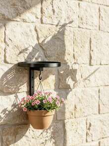 1/2 Double-Layer Metal Plant Rack, Simple European Wall Hanging Style Flower Pot Rack, Suitable For Indoor And Outdoor Use, Outdoor Decoration, Flower Pot Storage Rack, Flower Pot Storage Rack - Wall-mounted - View 5