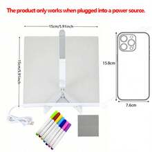 1pc Christmas Acrylic Erasable Luminous Drawing Board, LED Luminous Erasable Notepad, Message Board, Memo, USB-Powered LED Notepad, Reusable Graffiti Board With Stand,  Suitable For Bedroom And Study Decoration - 1pc - View 10