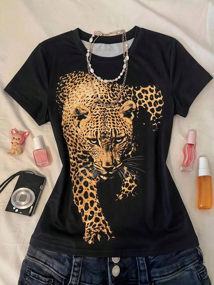 Tween Girl Slim Fit Casual Minimalist Comfortable Crew Neck Tight Long Short Sleeve T-Shirt Suitable For Summer - Multicolor - View 1
