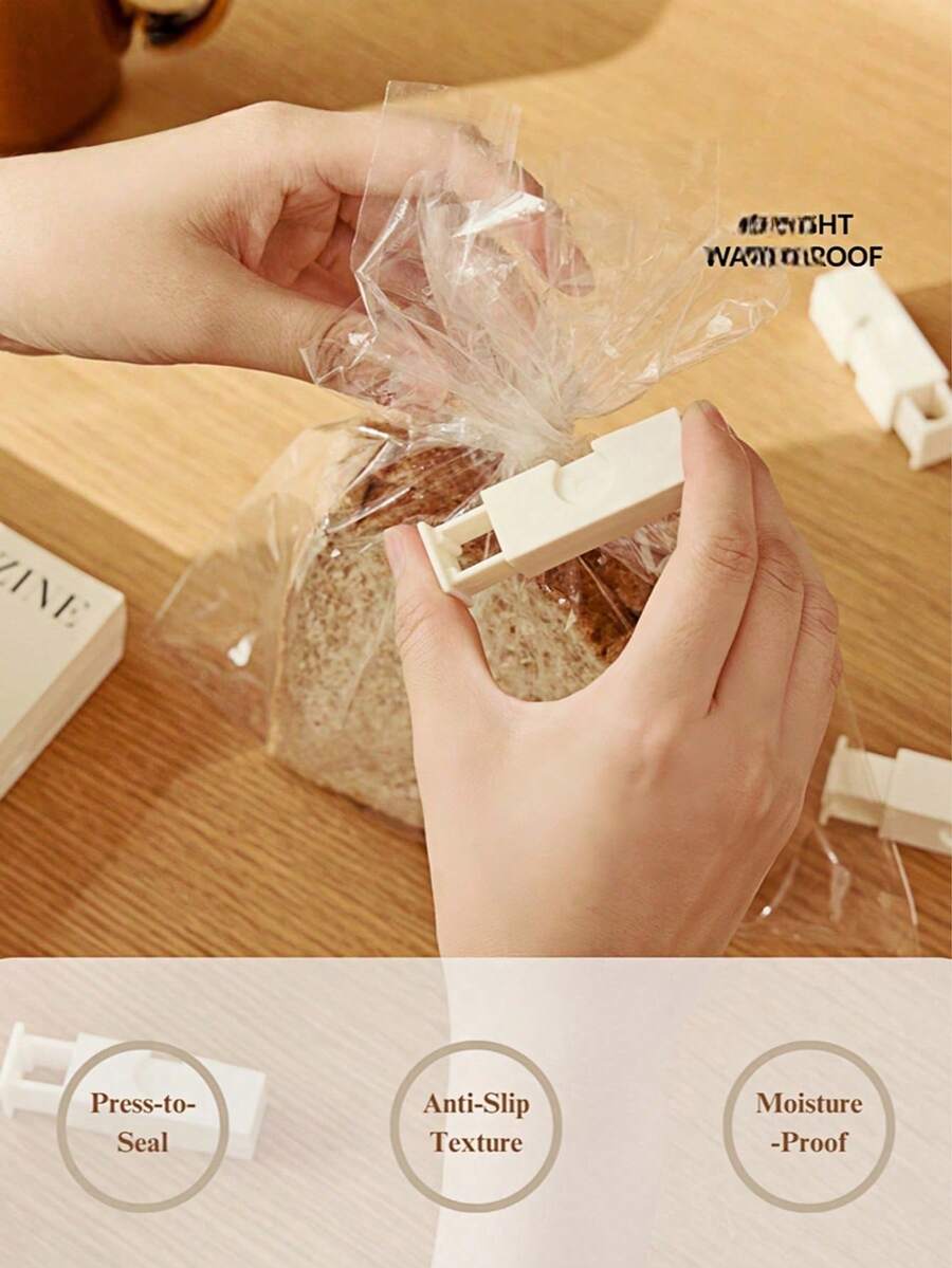 Haus Hana 5pcs Snack Bag Bread Bag Clip, Moisture-Proof And Fresh-Keeping Series Sealing Clip, Plastic Spring Bag Sealing Clip, Milk Powder Bag Sealing Clip, Household - 5Pcs - View 1