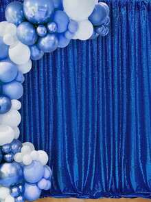 1/2 Pieces Sapphire Blue Sequin Party Background Curtain, Birthday Party Decoration, Birthday Banner, Birthday Background Curtain, Birth Party Supplies, Reusable For Home Decoration, Weddings, Baby Showers - Royal Blue - View 6