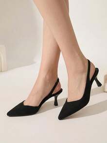 CUCCOO CHICEST Women's Shoes Are Simple, Light And Elegant, Black Pointed Back Strap Stiletto Sandals, Spring And Summer Commuting, Dating - Black - View 2