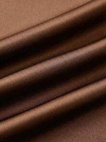 Elenzga Bodysuit Elegan Lengan Panjang Leher Kerah Warna Polos untuk Wanita Ukuran Besar Musim Dingin - Coklat - View 4