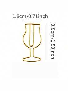 10Pcs Small Size Wine Glass Shaped Paper Clips Creative Unique Multifunctional File Fastener Binder Bookmark Holder For Office School Student Stationery Supplies Desk Organizer Must Have - View 7