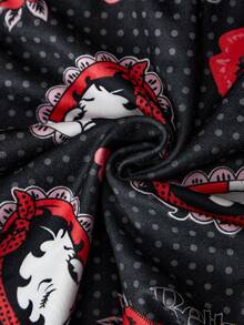 Chillnights Betty Boop x SHEIN Set 2 Potong Bra dan Celana Dalam Hipster Motif Betty - MultiWarna - View 6