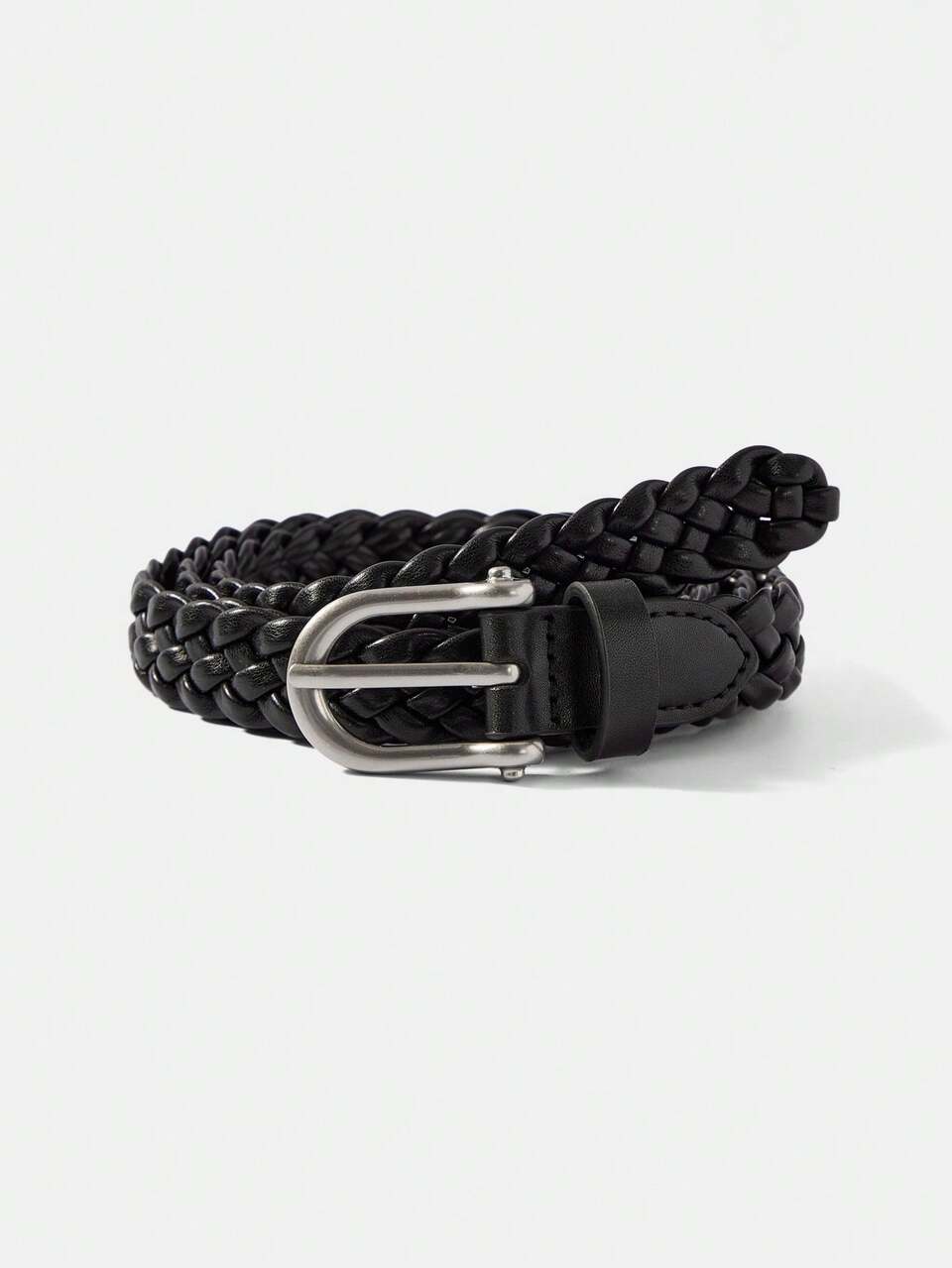 MOTF PRE BLACK BRAIDED PIN BUCKLE THIN BELT