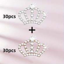 30/60Pcs Mini Crown Shaped Rhinestone Charms, Crystal Crown Decorations For DIY Crafts, Jewelry, Nail Art, Sewing Accessories - multicolor - View 15