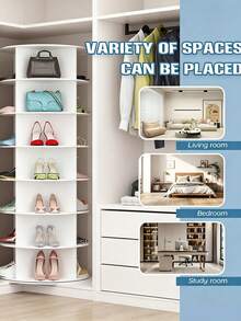 7-Story Rotating Shoe Rack, 360 ° Rotating Shoe Storage Tower, Vertical Carousel For Storing Shoes And Handbags - Multicolor - View 5
