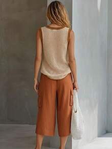 Glimmora Atasan Rajut Kasual Serbaguna Wanita Model V-Neck dengan Blok Warna untuk Sehari-hari - MultiWarna - View 2