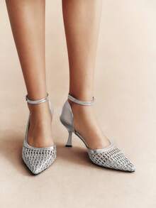 Rosivie Women's Fashion Elegant Commuter Pointed Toe High Heels - Silver - View 8