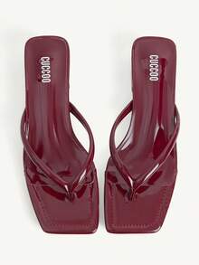 CUCCOO CHICEST Women's Flat Sandals Summer - Burgundy - View 1