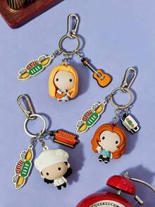 FRIENDS X Joivida FRIENDS 1pc 3D Creative Keychain Pendant, Cute Coffee Cup Charm With Cartoon Detail, Stylish Stereoscopic Design For Bag D Ration - Multicolor - View 5