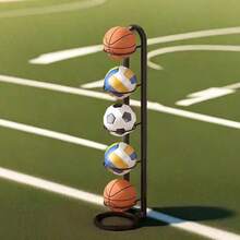 Estantería multifuncional para almacenamiento de balones de baloncesto para el hogar - Negro - Ver 7