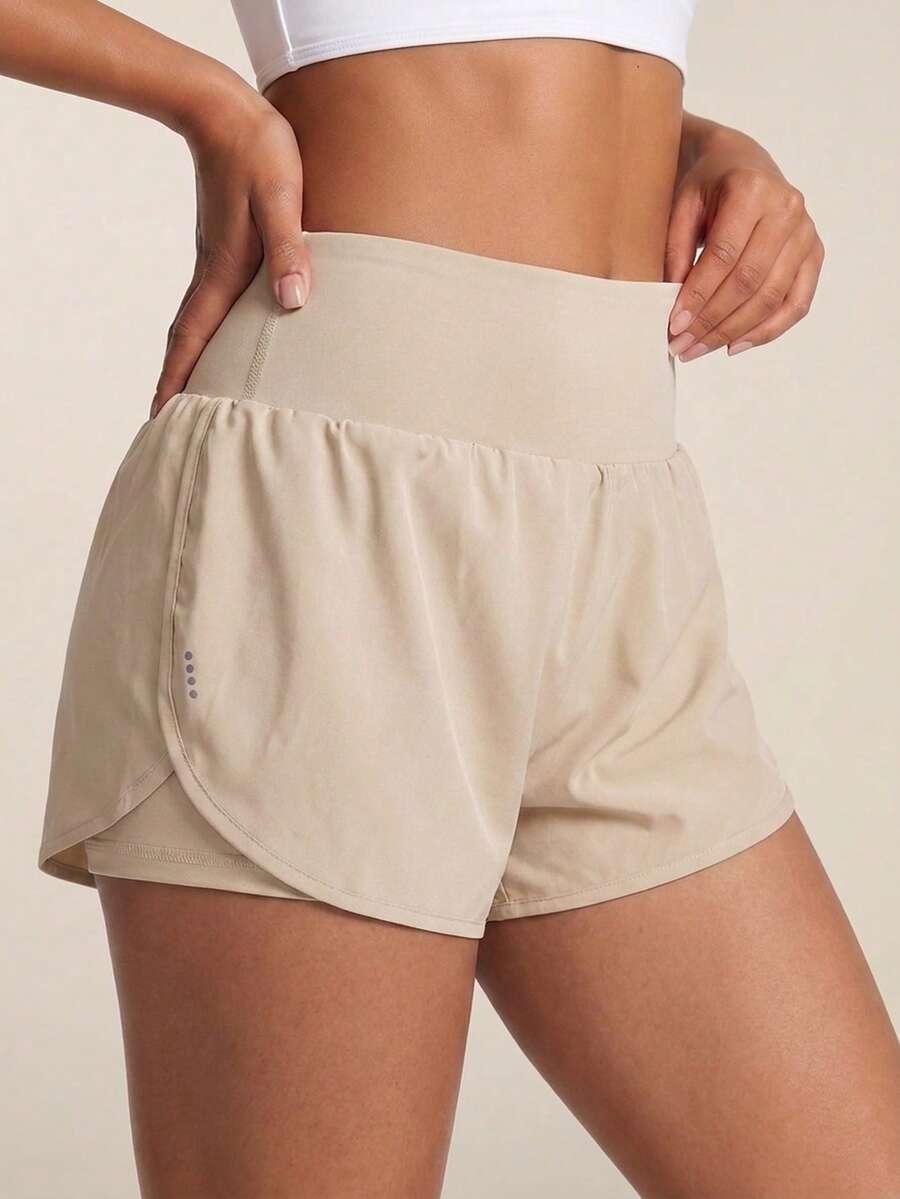 SHEIN BAE 女士高腰日常健身双层运动短裤