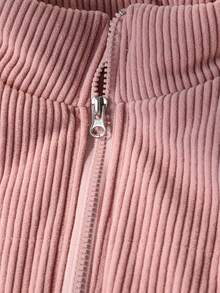 SHEIN 女童（大童）休閒百搭運動風立領短版絎縫加厚背心，秋冬款 - 彩色 - 查看 5
