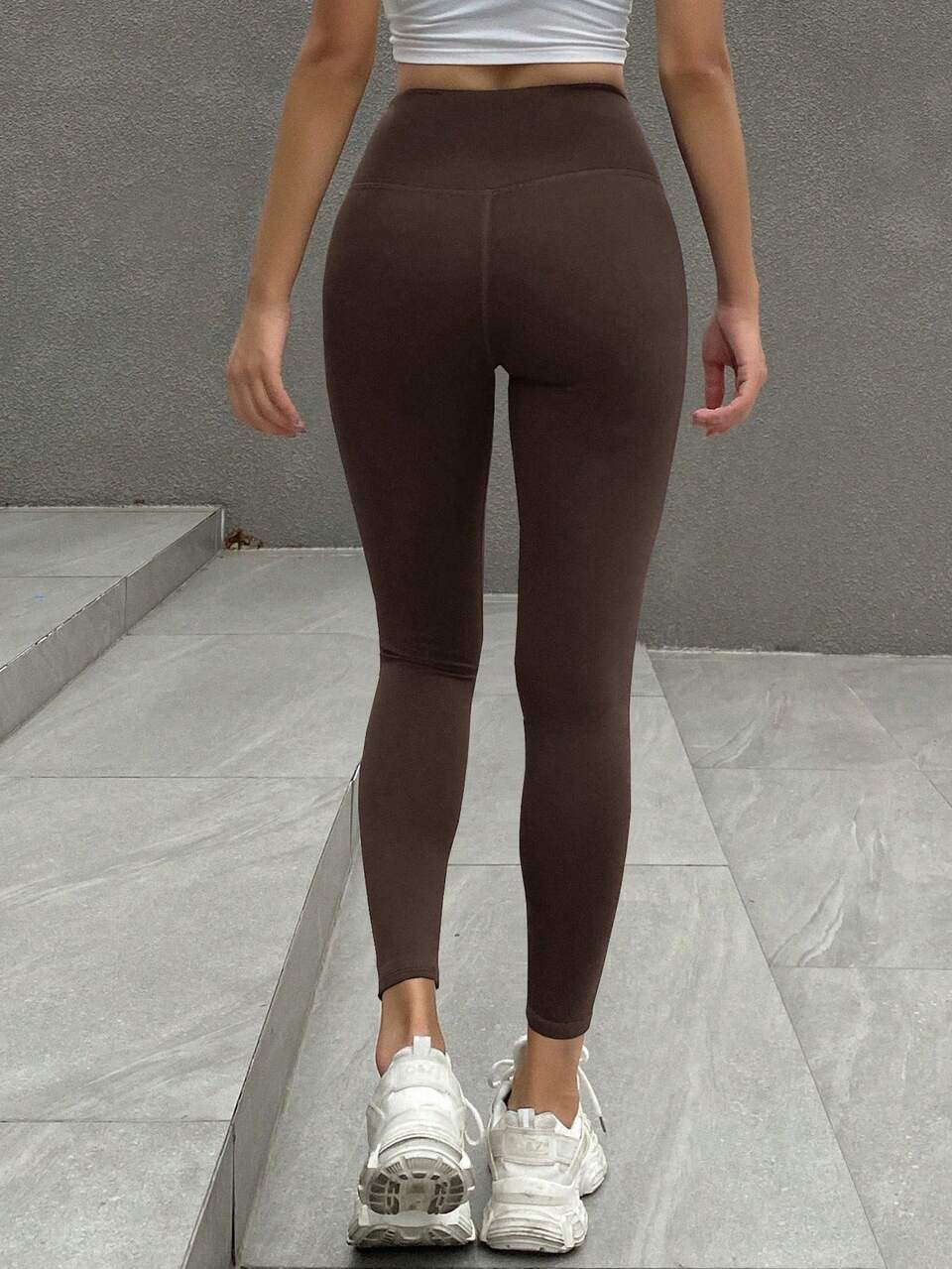 Women's Solid Color High Waist Casual Versatile Daily Wear Thermal Lined Leggings Fall