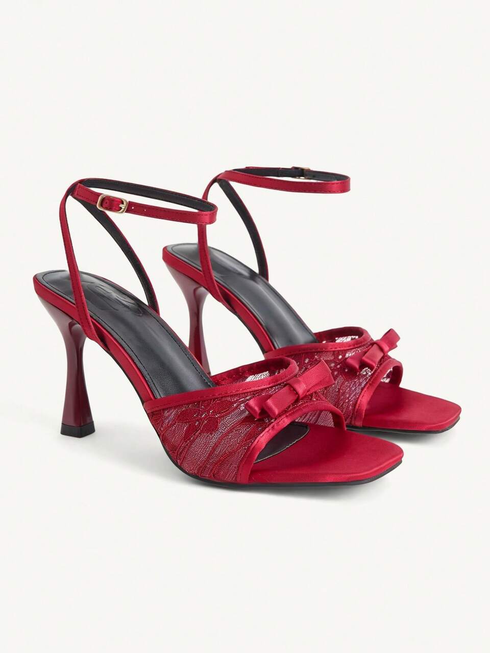 CUCCOO CHICEST Women Shoes Classic Fashion Women's High Heels Sandals Slim Heel Square Mesh Bow Design Dinner Party Workplace Commute Dating Wear Women's Shoes