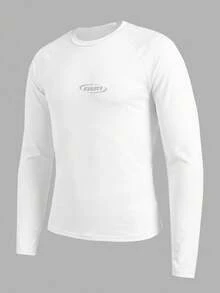 Manfinity RebelGame Men's Plus Size Letter Print Casual Versatile Sun Protection Shirt Men's Graphic T Shirt - White - View 1