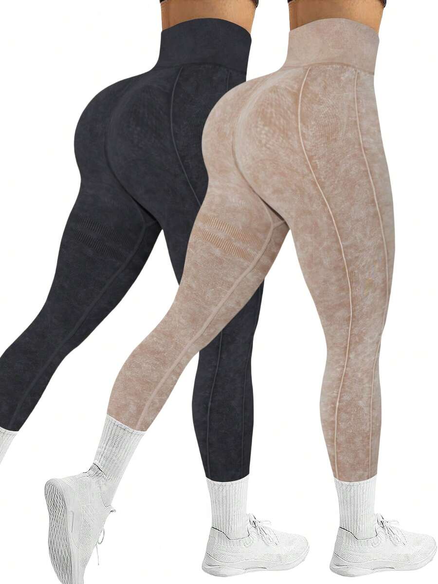 Velisys Velisys High-Waisted Multicolor Women's Sports Leggings With Plain Design For Activewear Two Pieces Yoga Pants