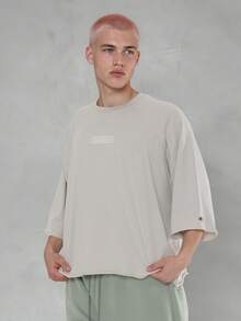 FORM&CHAOS Men's Summer Vintage Wide Sleeve Washed Loose Raglan Sleeve T-Shirt - Grey - View 6
