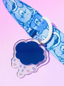 SHEIN X Care Bears 卡通寵物牽引套裝，胸背帶牽繩項圈便便袋收納器，多尺寸適用貓狗，柔軟聚酯纖維套件，適合日常戶外散步訓練 - 淺藍色 - 查看 7