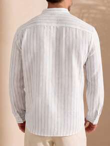 Core Aspect Camisa casual a rayas versátil para uso diario para hombres - Multicolor - Ver 2