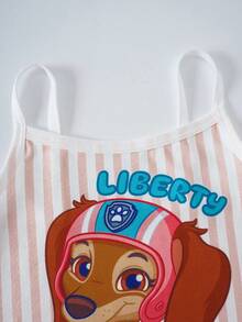 SHEIN | PAW Patrol Kamisol Kasual Harian Motif Kartun Garis-garis untuk Anak Perempuan - Putih - View 3