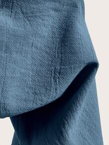 SHEIN PETITE CURVE Setelan 2 Potong Gaya Prancis Ukuran Besar, Celana Linen Kasual dengan Pinggang Elastis, Nyaman dan Serbaguna, Cocok untuk Pakaian Sehari-hari, Liburan, dan Perjalanan Musim Gugur - MultiWarna - View 12