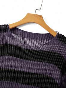 STEELVANCE Men's Colorblock Casual Daily Wear Sweater - Violet Purple - View 5
