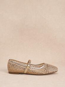 Rosivie Women's Fashionable Casual Commute Metallic Flats Valentine's Day - Golden Cube Diamond - View 7