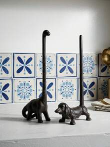 Cirelle 1Pc Animal-Shaped Iron Paper Towel Holder, Vintage Cast Iron Dog/Crocodile Roll Stand, Rust-Resistant Sturdy Kitchen Counter Organizer, Farmhouse Decor Accessory For Dining Room, Living Room & Home, Multiple Styles Available - multicolor - View 2