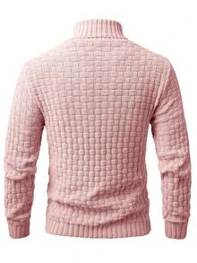 Manfinity Homme Men's Casual Versatile Solid Color Sweater, Autumn/Winter - Pink - View 2